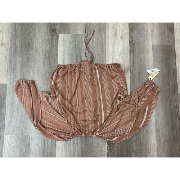 Liberty Love NWT Pink White Stripe Round Neck Blouse, Size Medium - Picture 3 of 10